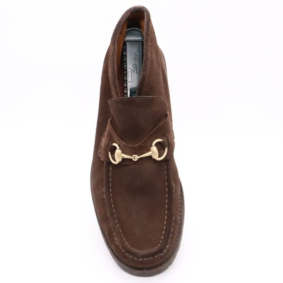 Gucci Brown Suede Horsebit Slip On Ankle Boots Mens Size 9 D(Med) Shoes - Picture 15 of 16